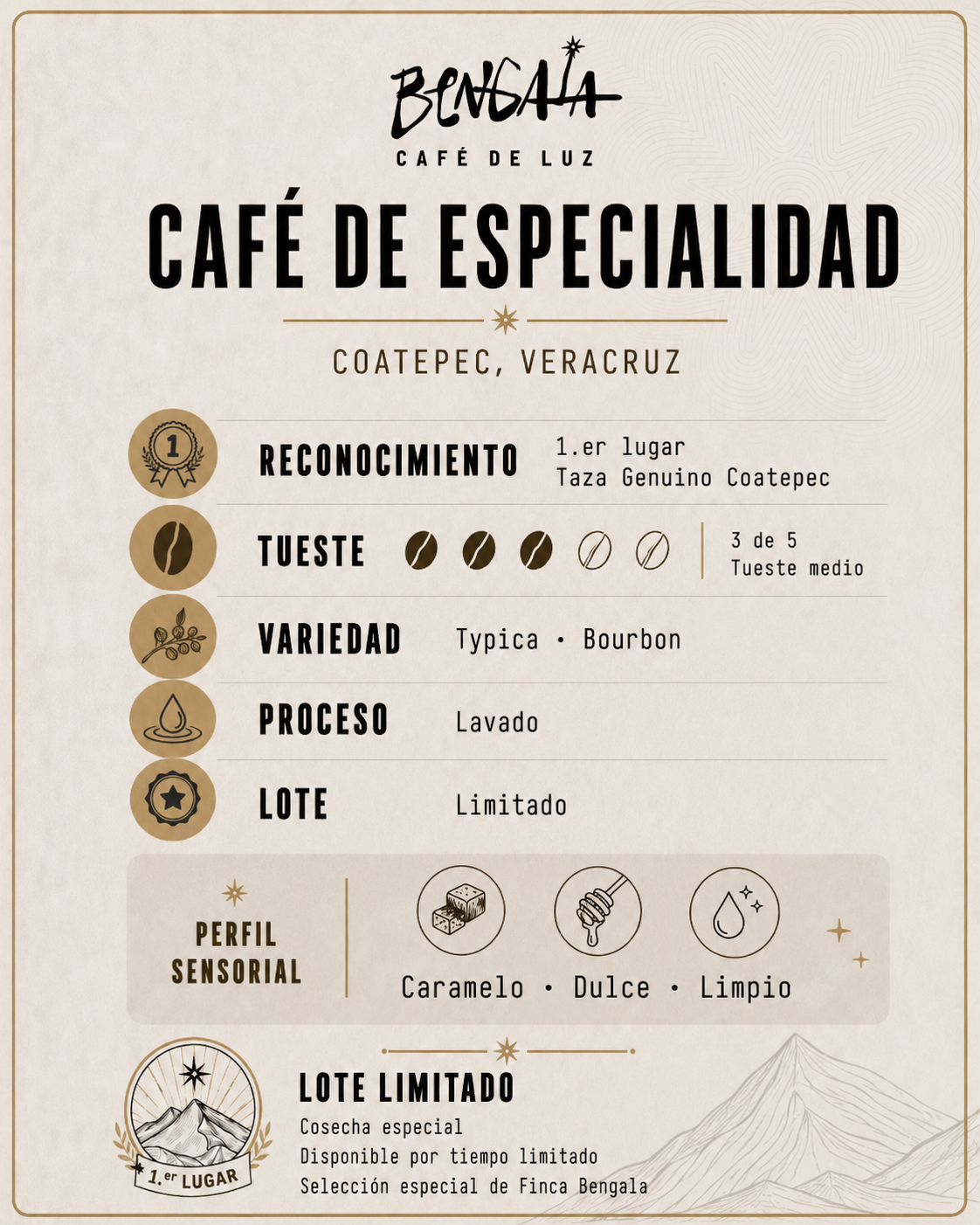 ARÁBICA ESPECIAL -  1ER LUGAR GENUINO COATEPEC